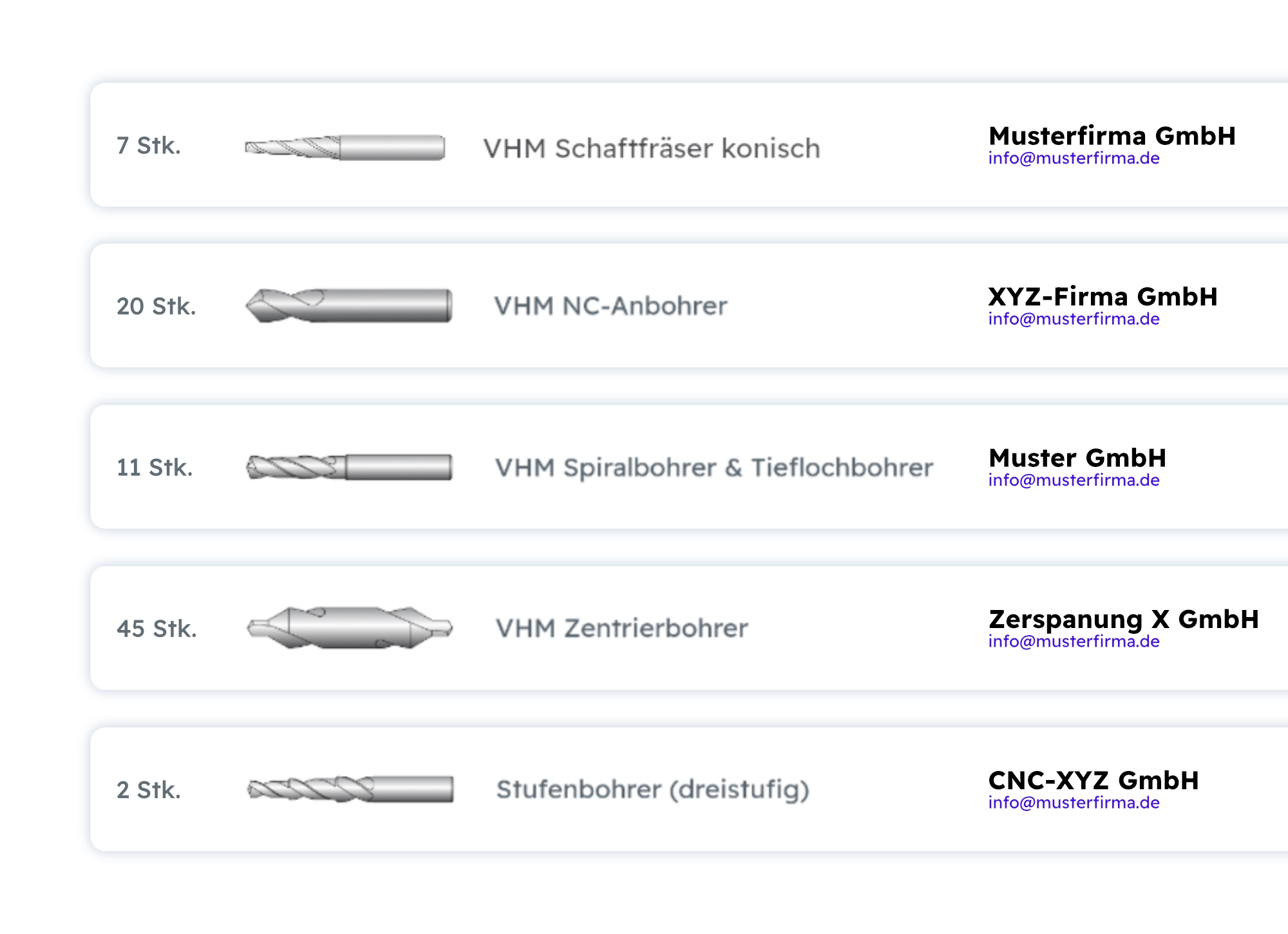 Aufträge Sonderwerkzeug